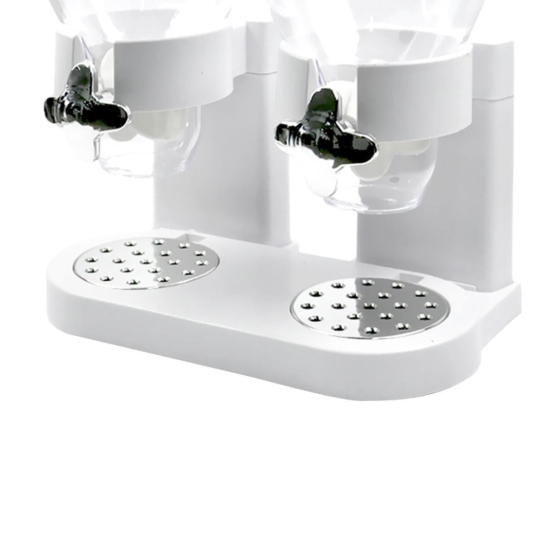 Double Cereal Dispenser Dry Food Storage Container Dispense Machine White Deals499