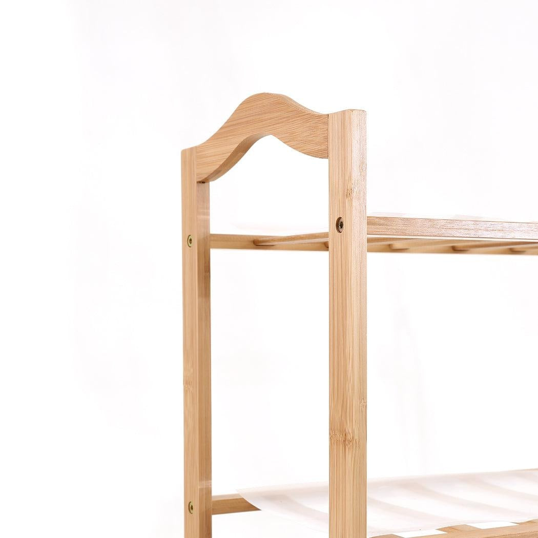 Levede Bamboo Shoe Rack Storage Wooden Organizer Shelf Stand 4 Tiers Layers 90cm Deals499
