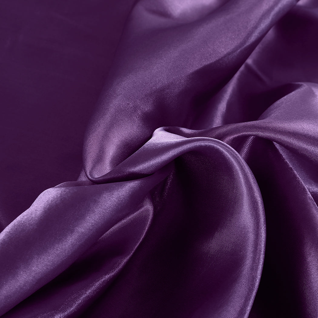 DreamZ Ultra Soft Silky Satin Bed Sheet Set in King Single Size in Purple Colour Deals499