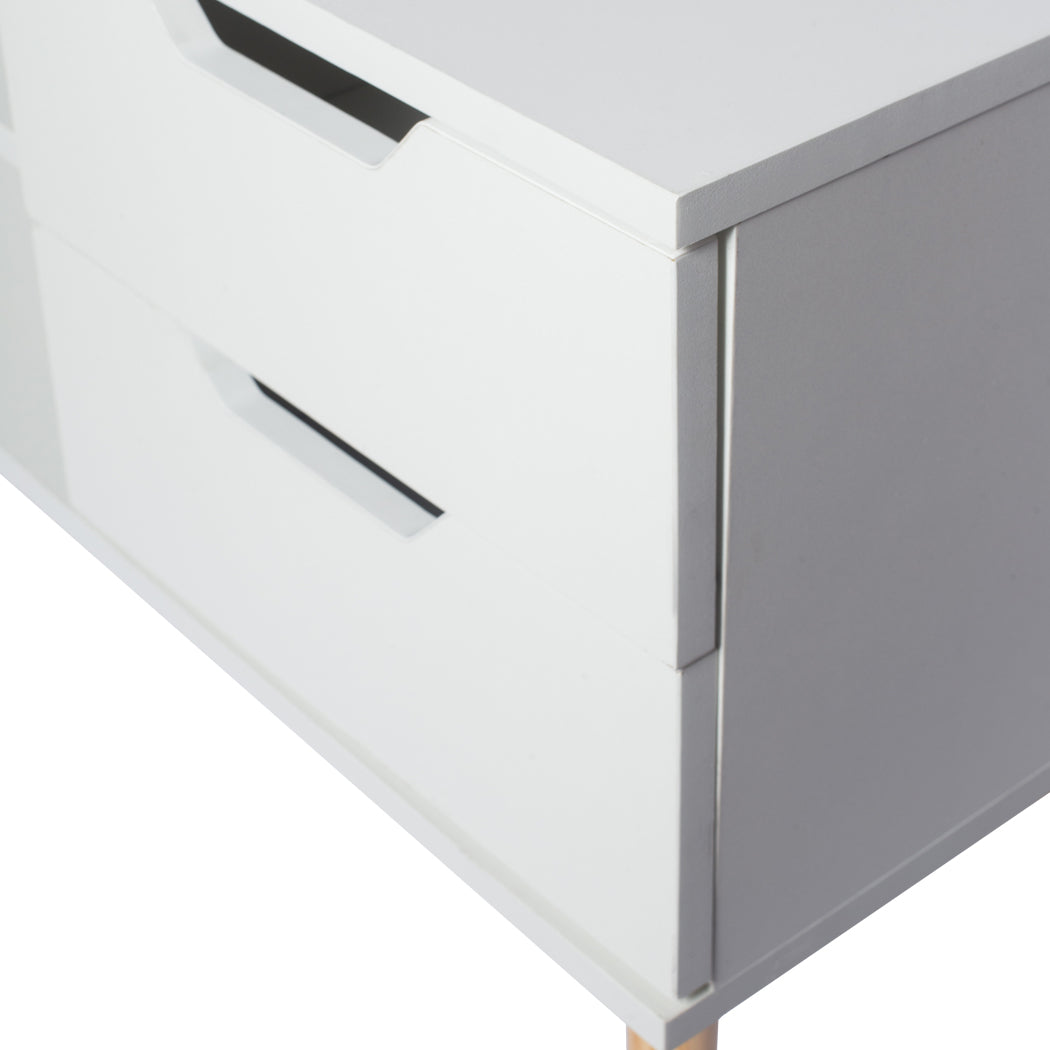 Levede TV Cabinet Entertainment Unit Stand Storage Drawers Wooden Shelf White Deals499