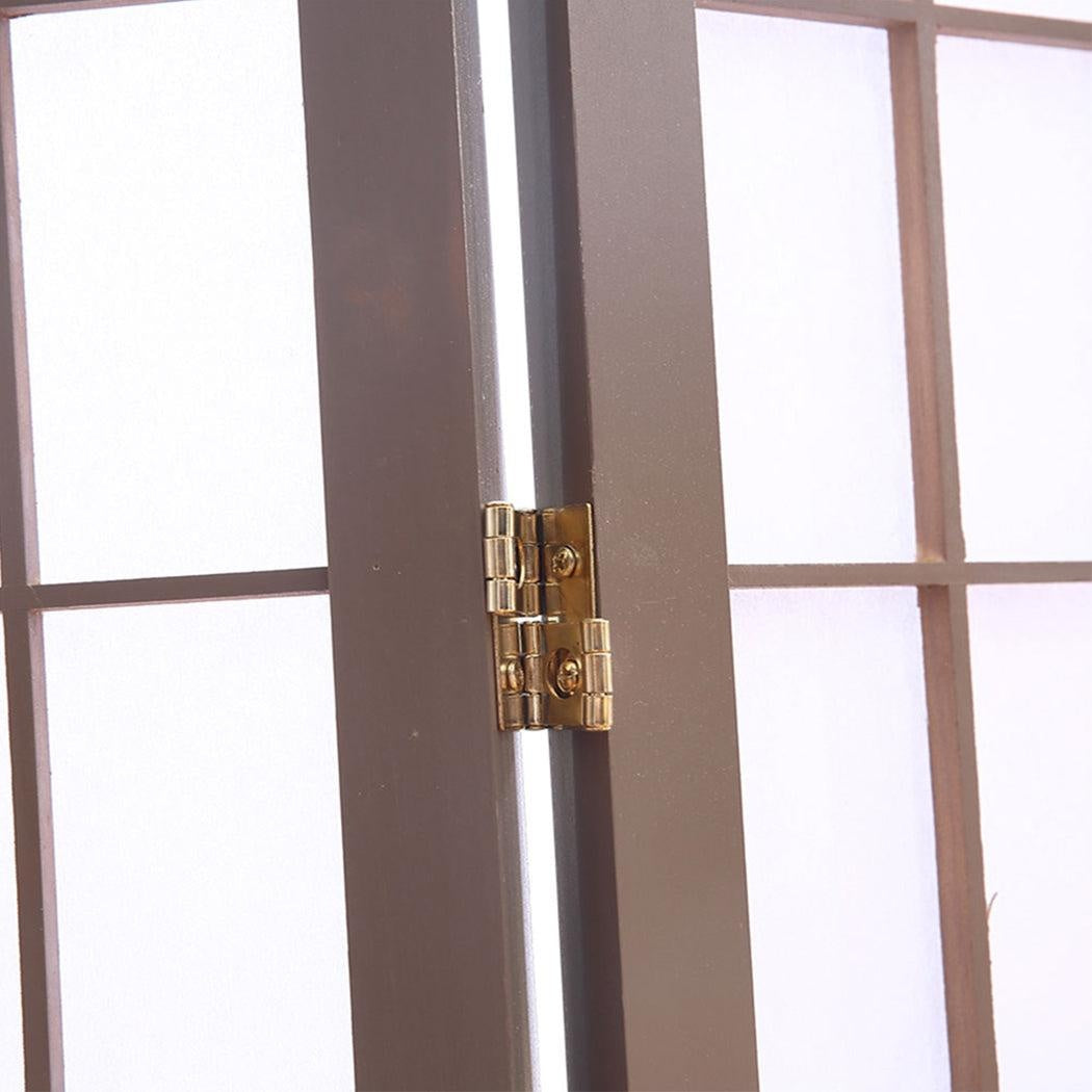 Levede 3 Panel Room Divider Screen Door Stand Privacy Fringe Wood Fold Grey Deals499