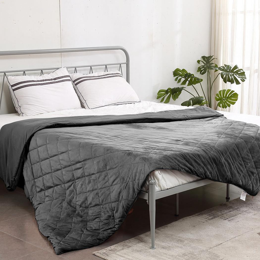 DreamZ 198x122cm Anti Anxiety Weighted Blanket Cover Polyester Cover Only Grey DreamZ