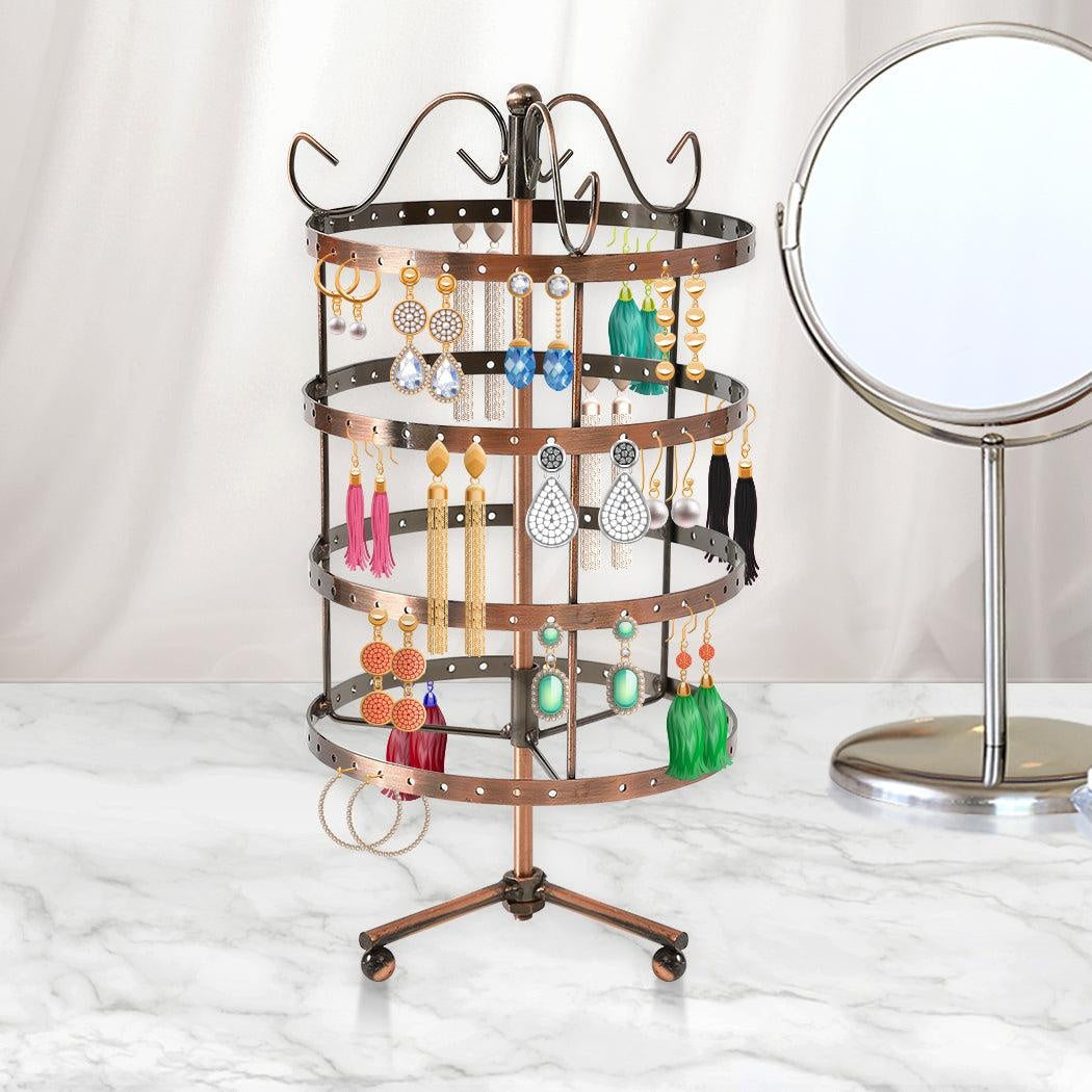 Earring Holder Stand Jewelry Display Hanging Rack Storage Metal Organizer 4 Tier Bronze Deals499