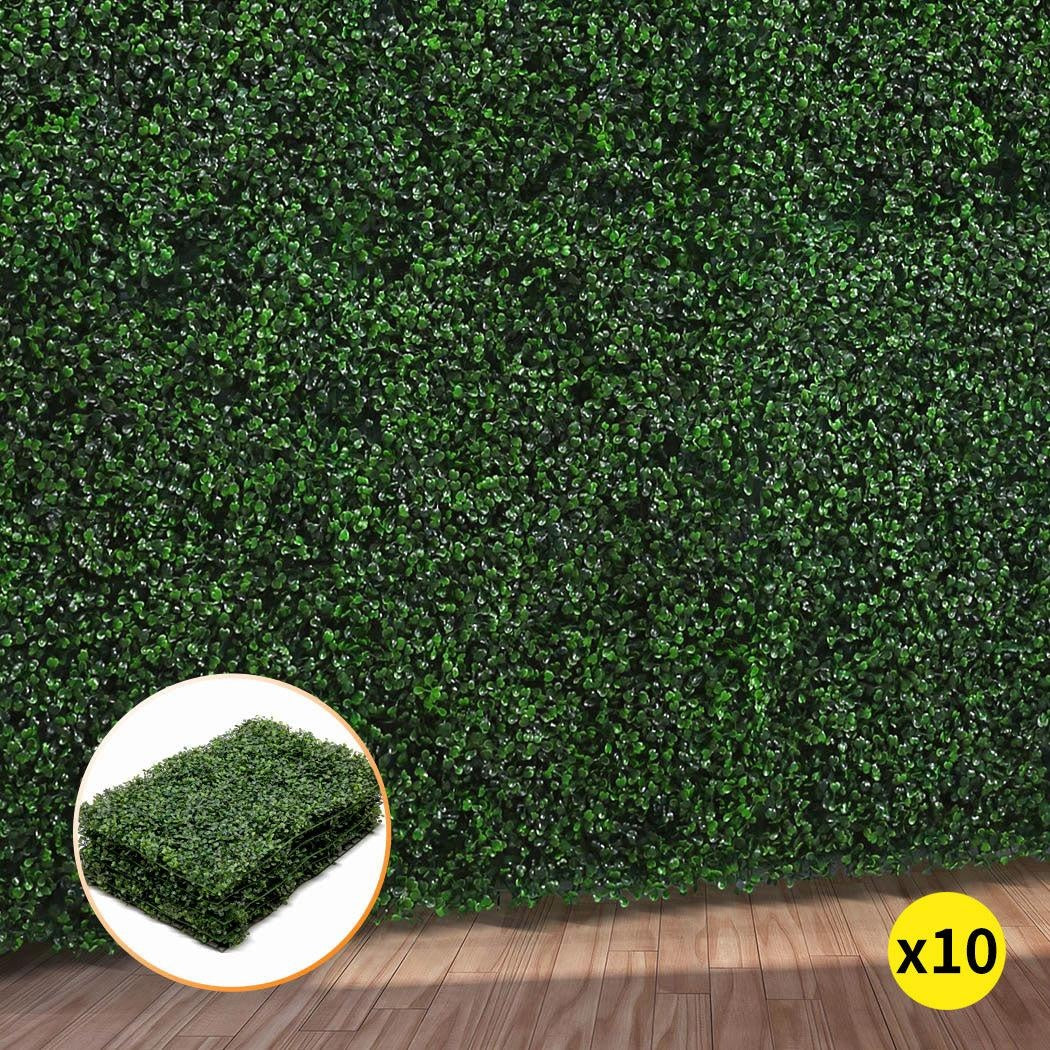 10x Artificial Boxwood Hedge Fake Vertical Garden Green Wall Mat Fence Outdoor Deals499
