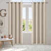 2x Blockout Curtains Panels 3 Layers Eyelet Room Darkening 140x230cm Beige Deals499