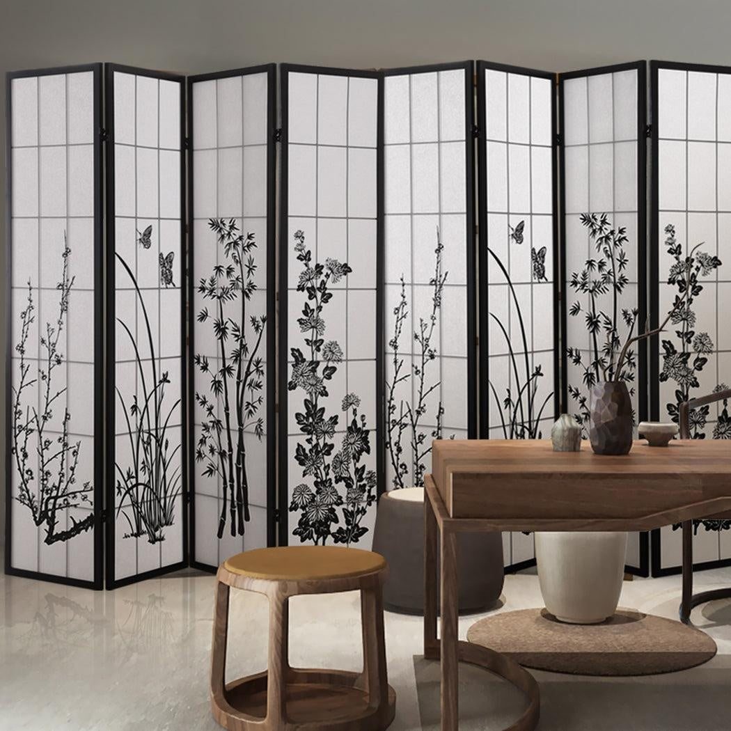 Levede 8 Panel Room Divider Privacy Screen Wood Timber Bed Wider Foldable Stand Deals499