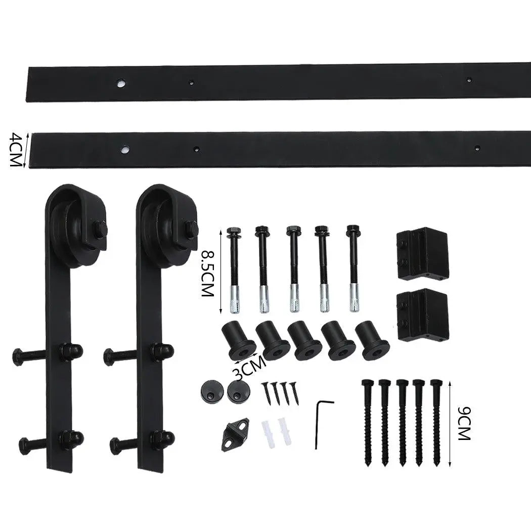 1.83M Antique Classic Style Single Sliding Barn Door Hardware Track Roller Kit Deals499