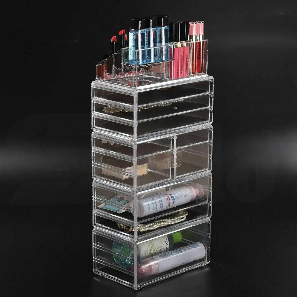 10 Drawers Cosmetic Makeup Organizer Storage Jewellery Box Clear Acrylic Deals499