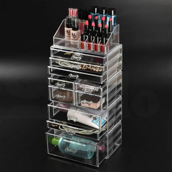 10 Drawers Cosmetic Makeup Organizer Storage Jewellery Box Clear Acrylic Deals499