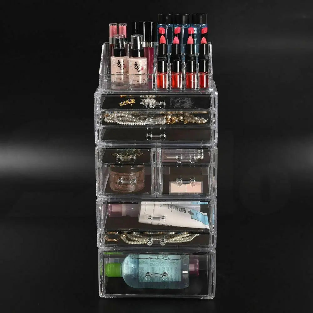 10 Drawers Cosmetic Makeup Organizer Storage Jewellery Box Clear Acrylic Deals499