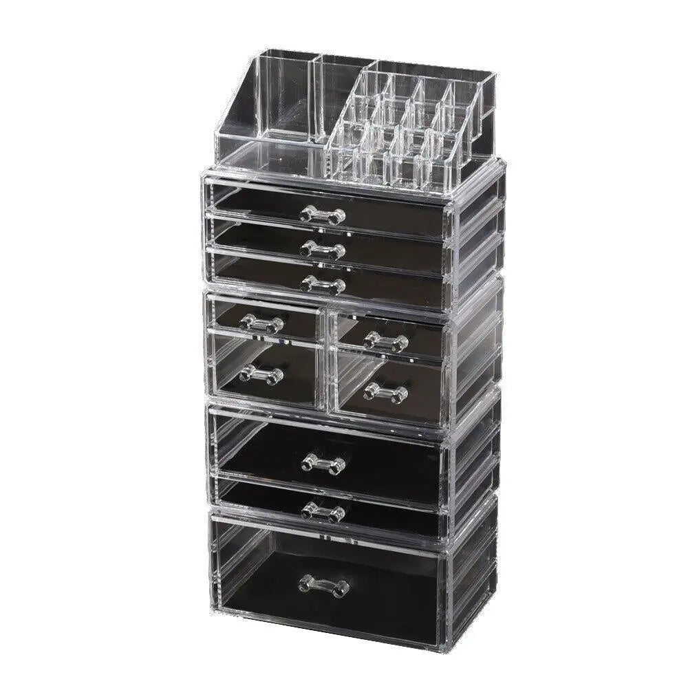 10 Drawers Cosmetic Makeup Organizer Storage Jewellery Box Clear Acrylic Deals499