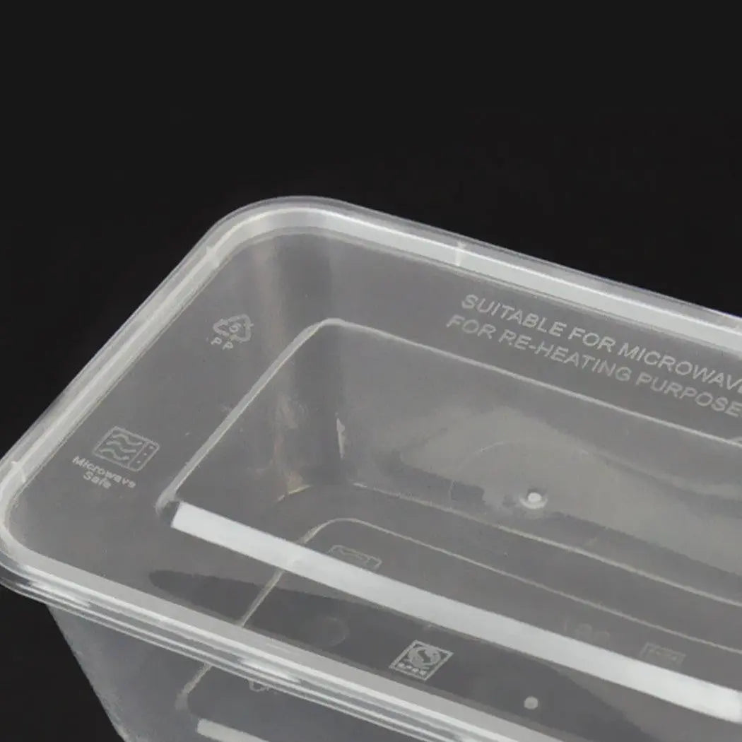 1000 Pcs 750ml Take Away Food Platstic Containers Boxes Base and Lids Bulk Pack Deals499