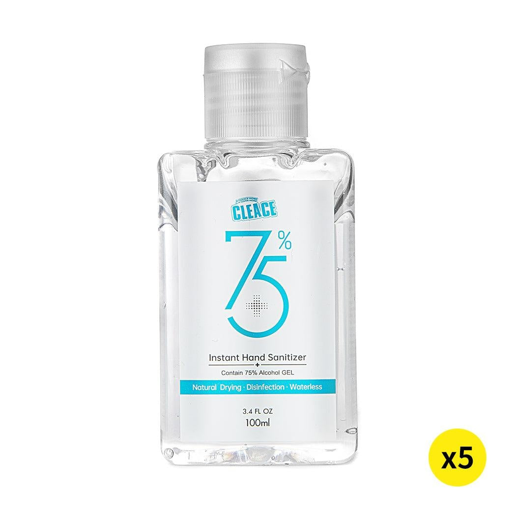 Cleace 5x Hand Sanitiser Sanitizer Instant Gel Wash 75% Alcohol 100ML Deals499