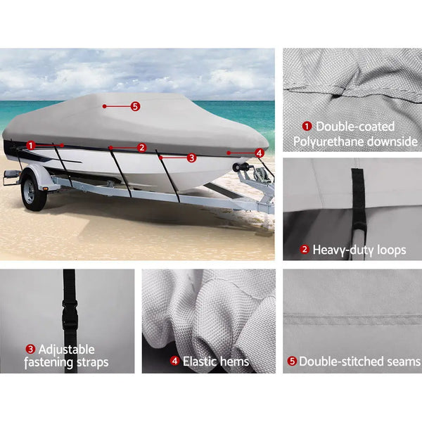 14 - 16 foot Waterproof Boat Cover - Grey Deals499