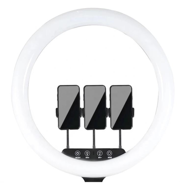 18 Inch LED Ring Light Photography Dimmable With Tripod and 3 Phone holders Deals499