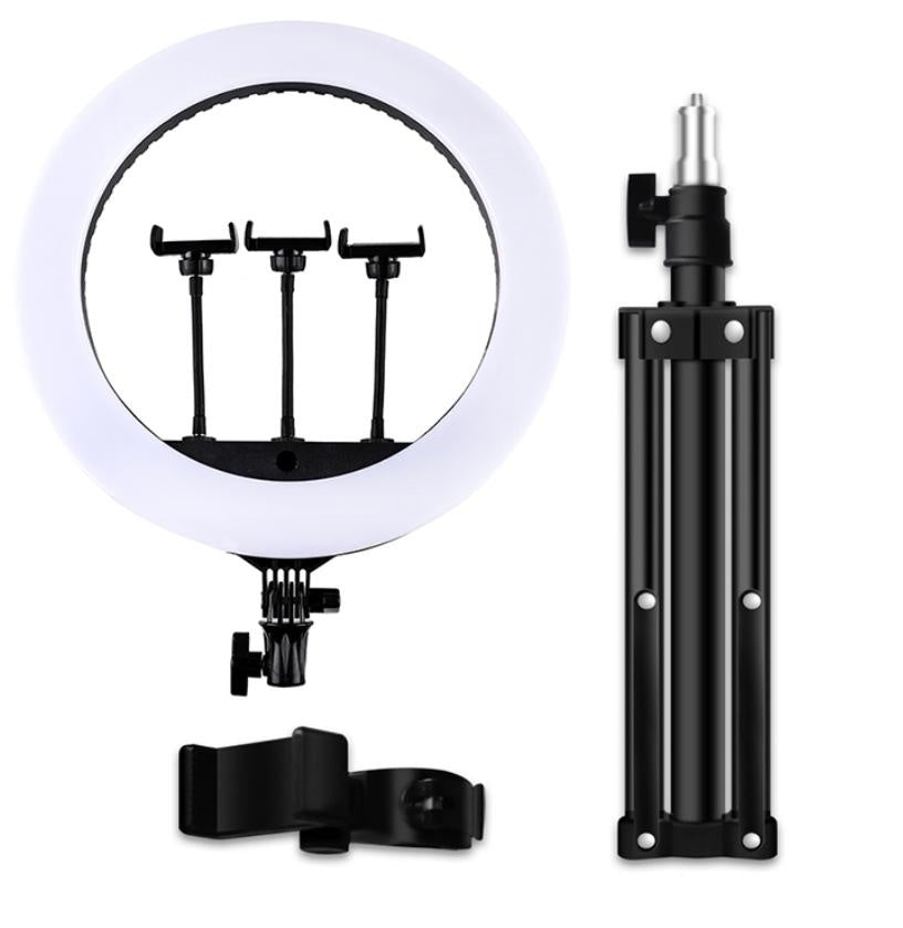 18 Inch LED Ring Light Photography Dimmable With Tripod and 3 Phone holders Deals499