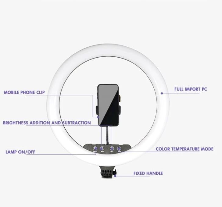 18 Inch LED Ring Light Photography Dimmable With Tripod and 3 Phone holders Deals499