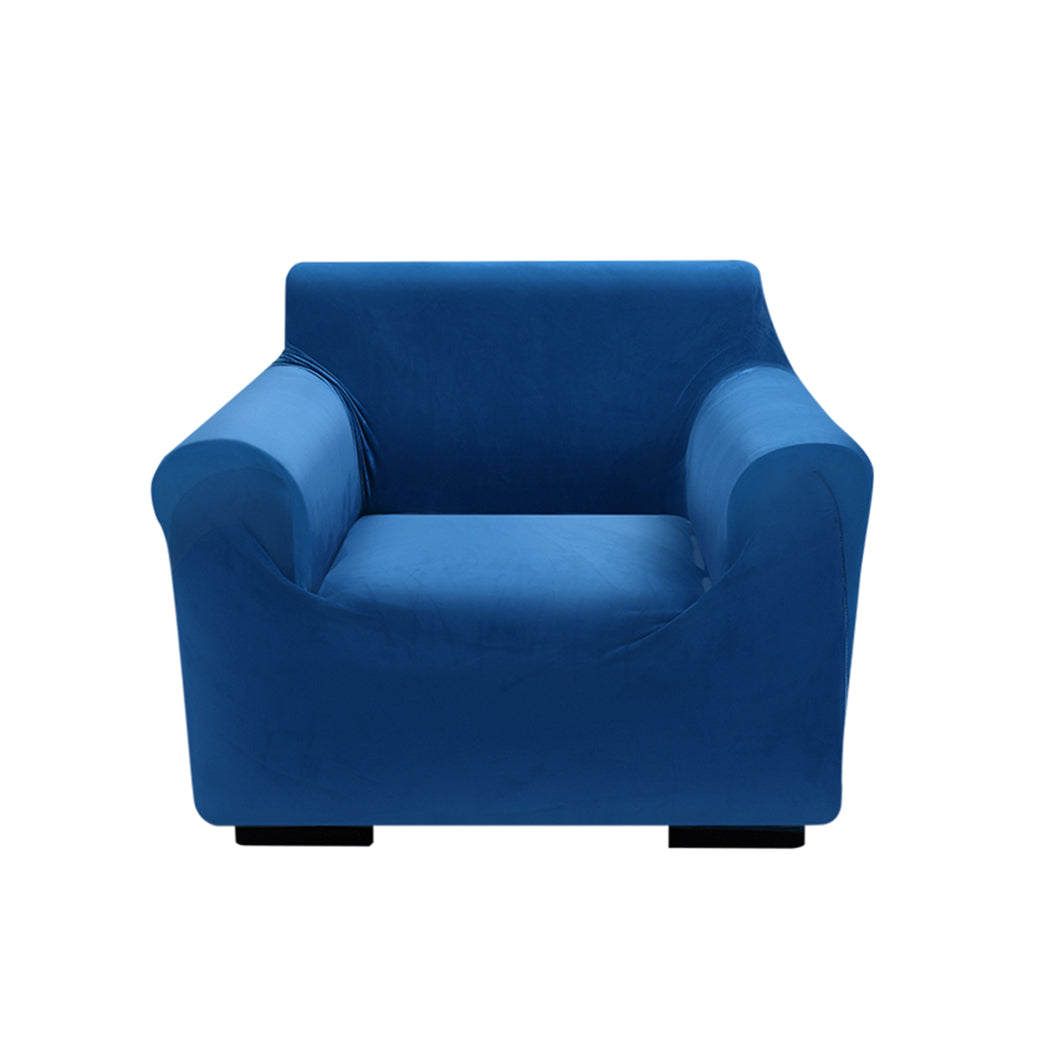 Sofa Cover Couch High Stretch Super Soft Plush Protector Slipcover 1 Seater Navy Deals499