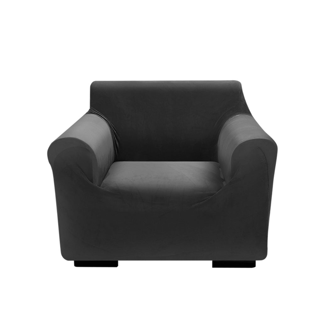 Couch High Stretch Sofa Lounge Cover Protector Recliner Slipcover 1 Seater Black Deals499