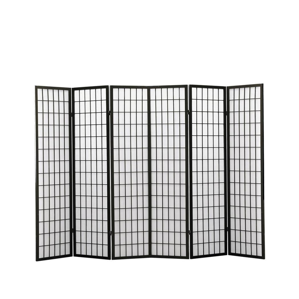 Levede 6 Panel Free Standing Foldable Room Divider Privacy Screen Black Frame Deals499