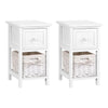 2 PCS Artiss Bedside Table - White Deals499