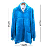 2 Pcs DreamZ Plush Fleece Sherpa Hoodie Sweatshirt Huggle Blanket Pajamas Navy DreamZ