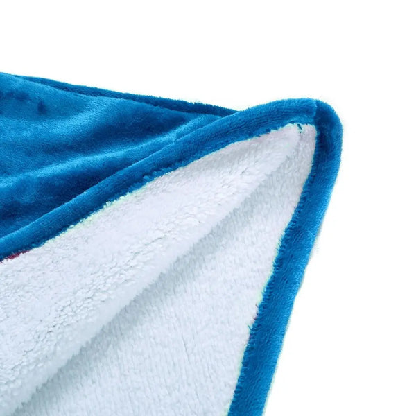 2 Pcs DreamZ Plush Fleece Sherpa Hoodie Sweatshirt Huggle Blanket Pajamas Navy DreamZ