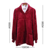 2 Pcs DreamZ Plush Fleece Sherpa Hoodie Sweatshirt Huggle Blanket Pajamas Red DreamZ