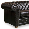 2 Seater Genuine Leather Upholstery Deep Quilting Pocket Spring Button Studding Sofa Lounge Set for Living Room Couch In Brown Colour Deals499