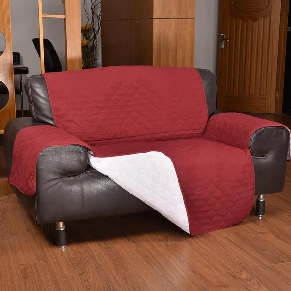 2 Seater Sofa Covers Quilted Couch Lounge Protectors Slipcovers Burgundy Deals499