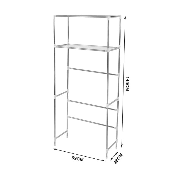 2 Tier Toilet Bathroom Laundry Washing Machine Storage Rack Shelf Unit Organizer Deals499