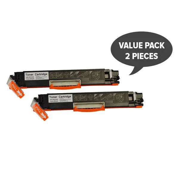 2 x CE310A #126A Cart329 Black Premium Generic Toner HP