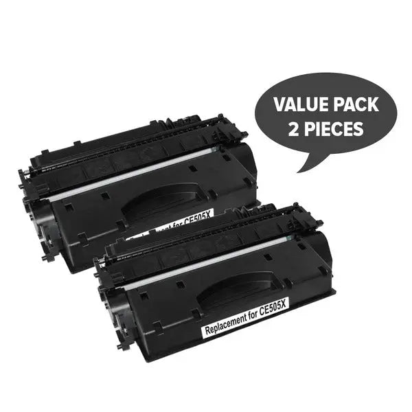 2 x CE505X HP #05X Cart 319ii Black Premium Generic Toner HP