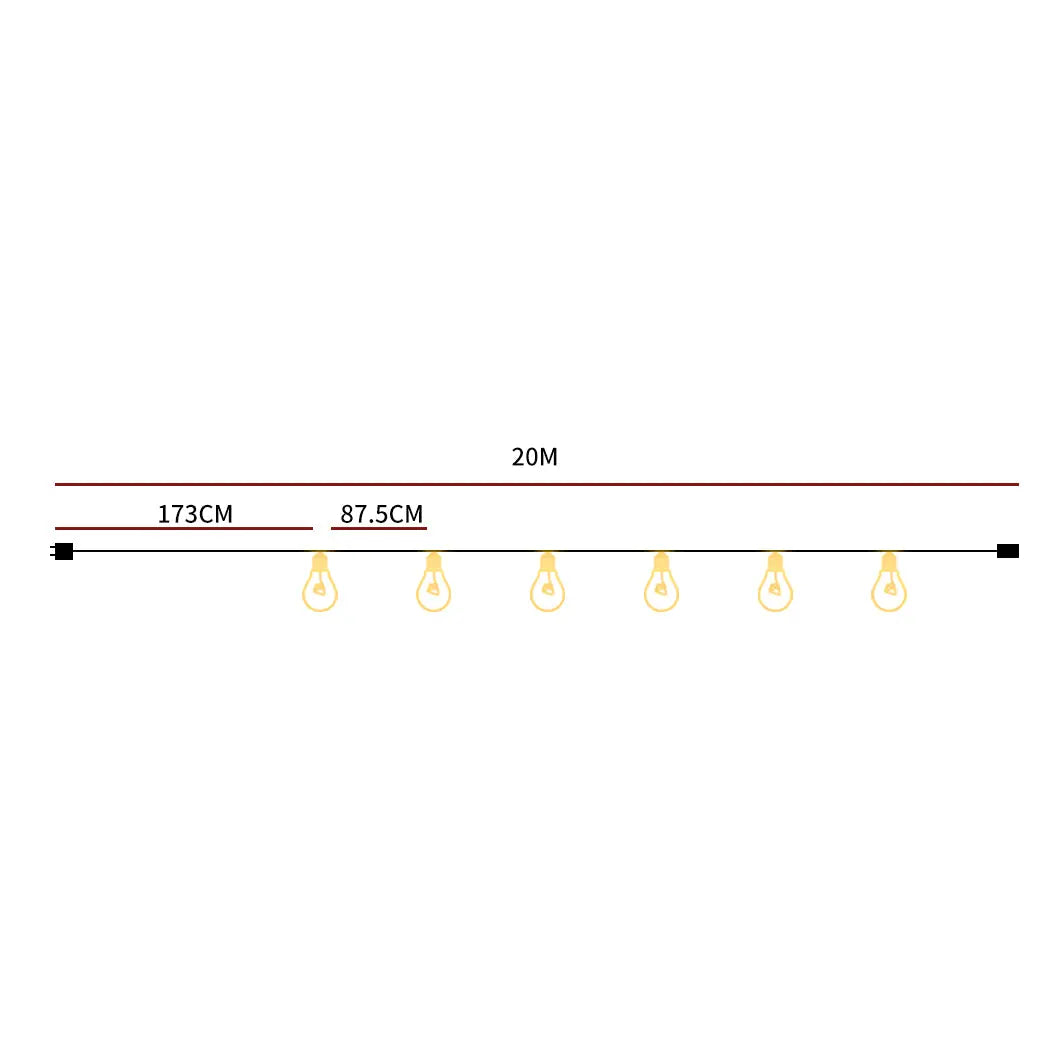 20M Festoon String Lights Kits Christmas Wedding Party Waterproof Indoor/Outdoor Deals499