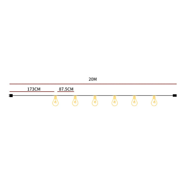 20M Festoon String Lights Kits Christmas Wedding Party Waterproof Indoor/Outdoor Deals499