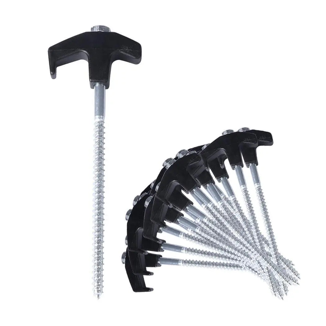 20Pcs Tent Pegs Heavy Duty Screw Steel In Ground Camping Stakes Outdoor Canopy Deals499