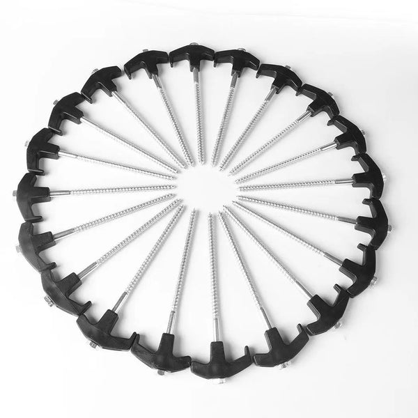 20Pcs Tent Pegs Heavy Duty Screw Steel In Ground Camping Stakes Outdoor Canopy Deals499
