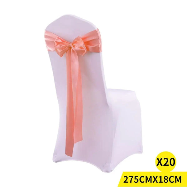 20x Satin Chair Sashes Cloth Cover Wedding Party Event Decoration Table Runner Deals499