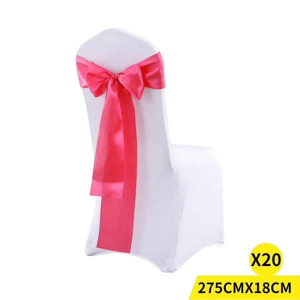 20x Satin Chair Sashes Cloth Cover Wedding Party Event Decoration Table Runner Deals499