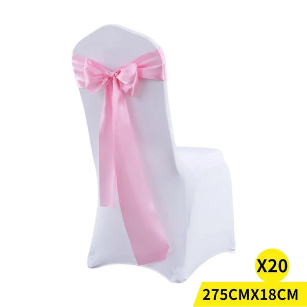 20x Satin Chair Sashes Cloth Cover Wedding Party Event Decoration Table Runner Deals499