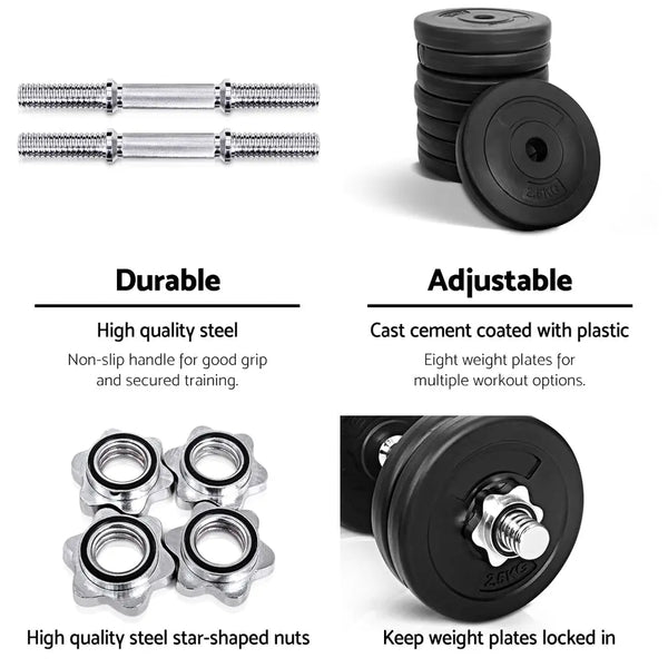25kg Dumbbells Dumbbell Set Weight Plates Home Gym Fitness Exercise Deals499