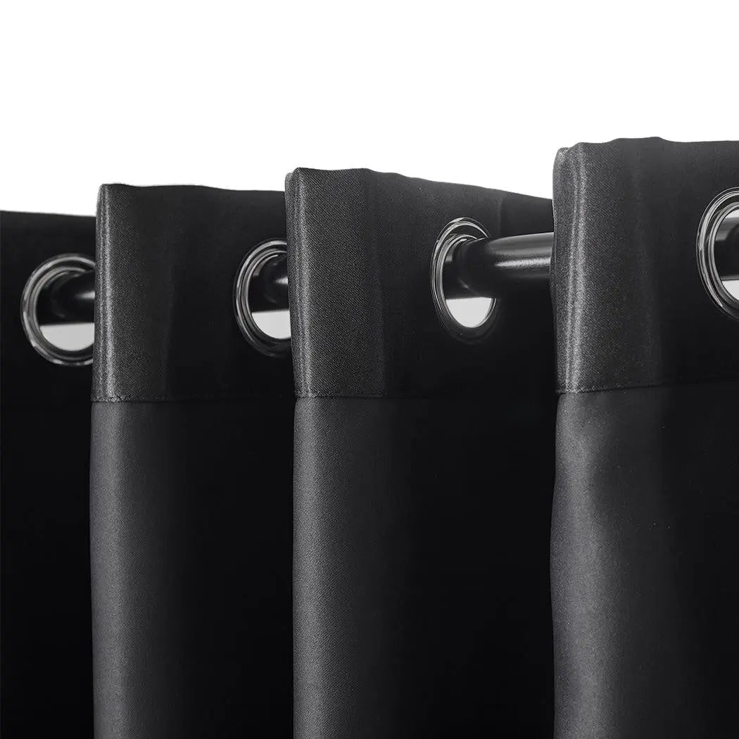 2X Blockout Curtains Blackout Curtain Bedroom Window Eyelet Black 140CM x 230CM Deals499