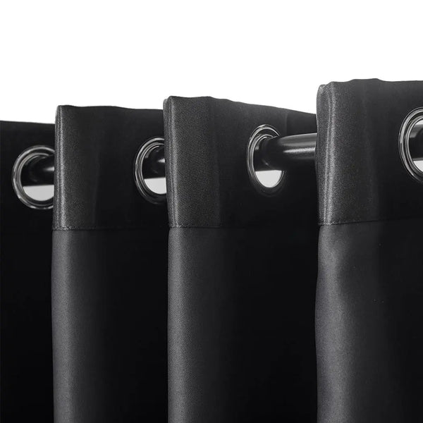 2X Blockout Curtains Blackout Curtain Bedroom Window Eyelet Black 140CM x 230CM Deals499