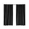 2X Blockout Curtains Blackout Curtain Bedroom Window Eyelet Black 180CM x 213CM Deals499