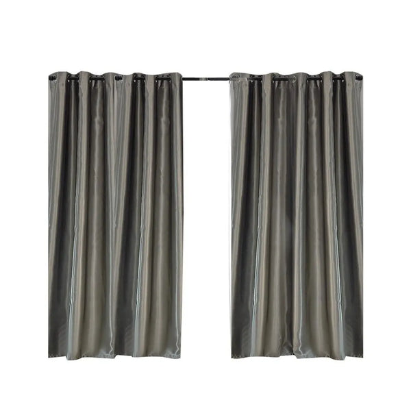2X Blockout Curtains Blackout Curtain Bedroom Window Eyelet Grey 180CM x 213CM Deals499