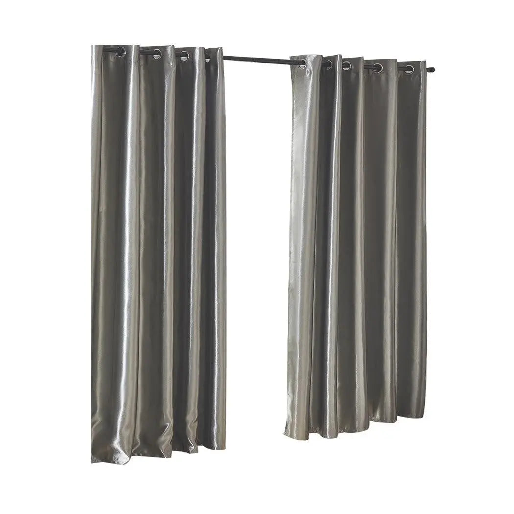 2X Blockout Curtains Blackout Curtain Bedroom Window Eyelet Grey 180CM x 213CM Deals499