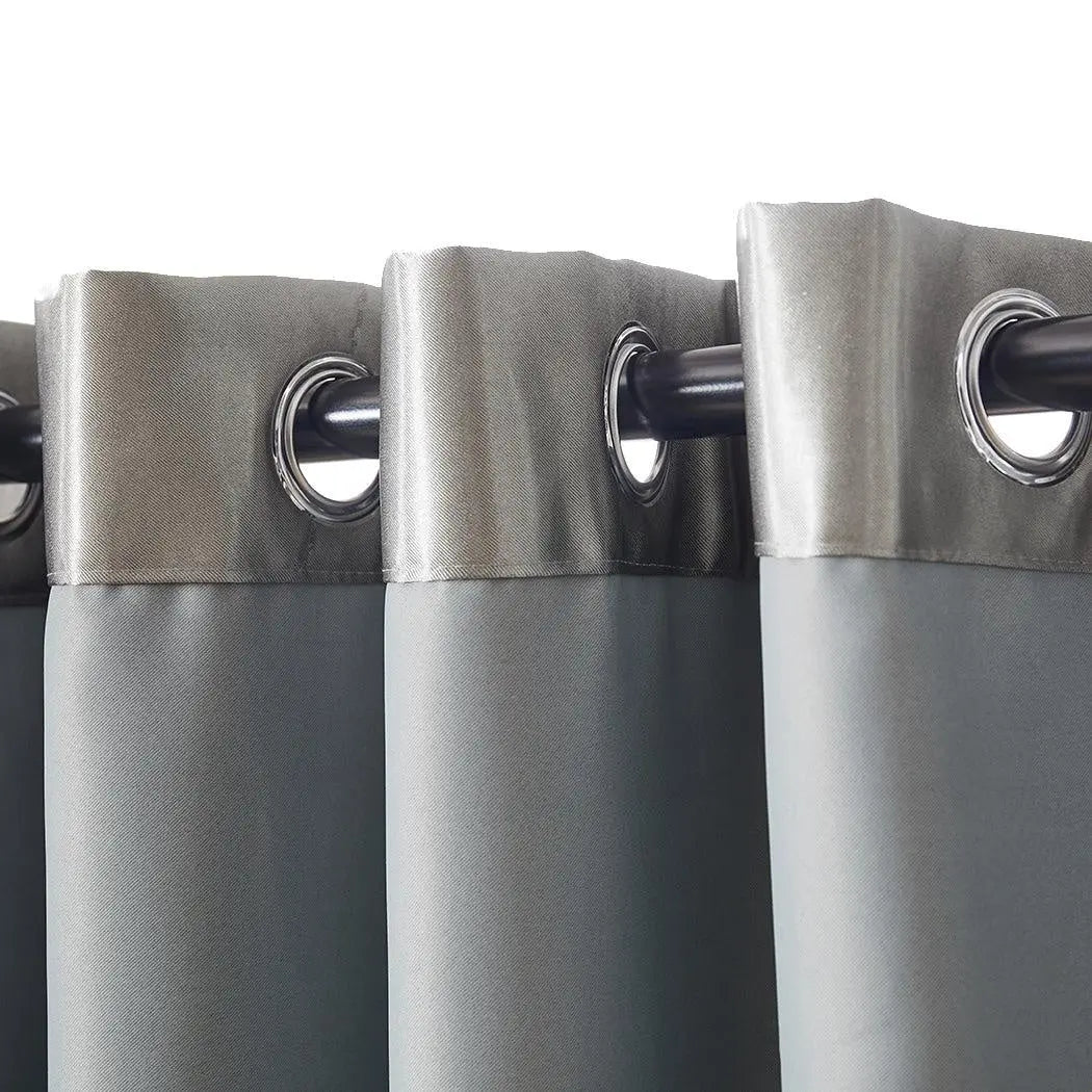 2X Blockout Curtains Blackout Curtain Bedroom Window Eyelet Grey 180CM x 213CM Deals499