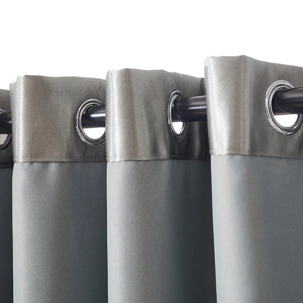 2X Blockout Curtains Blackout Curtain Bedroom Window Eyelet Grey 180CM x 213CM Deals499