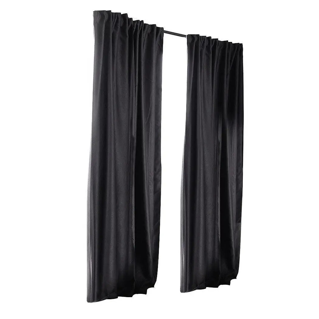 2X Blockout Curtains Curtain Blackout Bedroom 180cm x 230cm Dark Grey Deals499