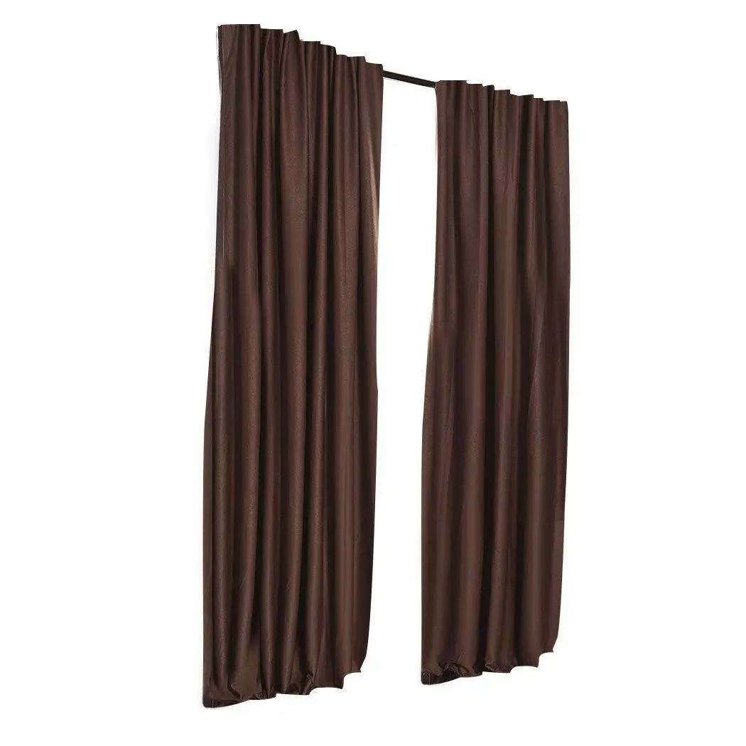 2X Blockout Curtains Curtain Blackout Bedroom 180cm x 230cm Stone Deals499